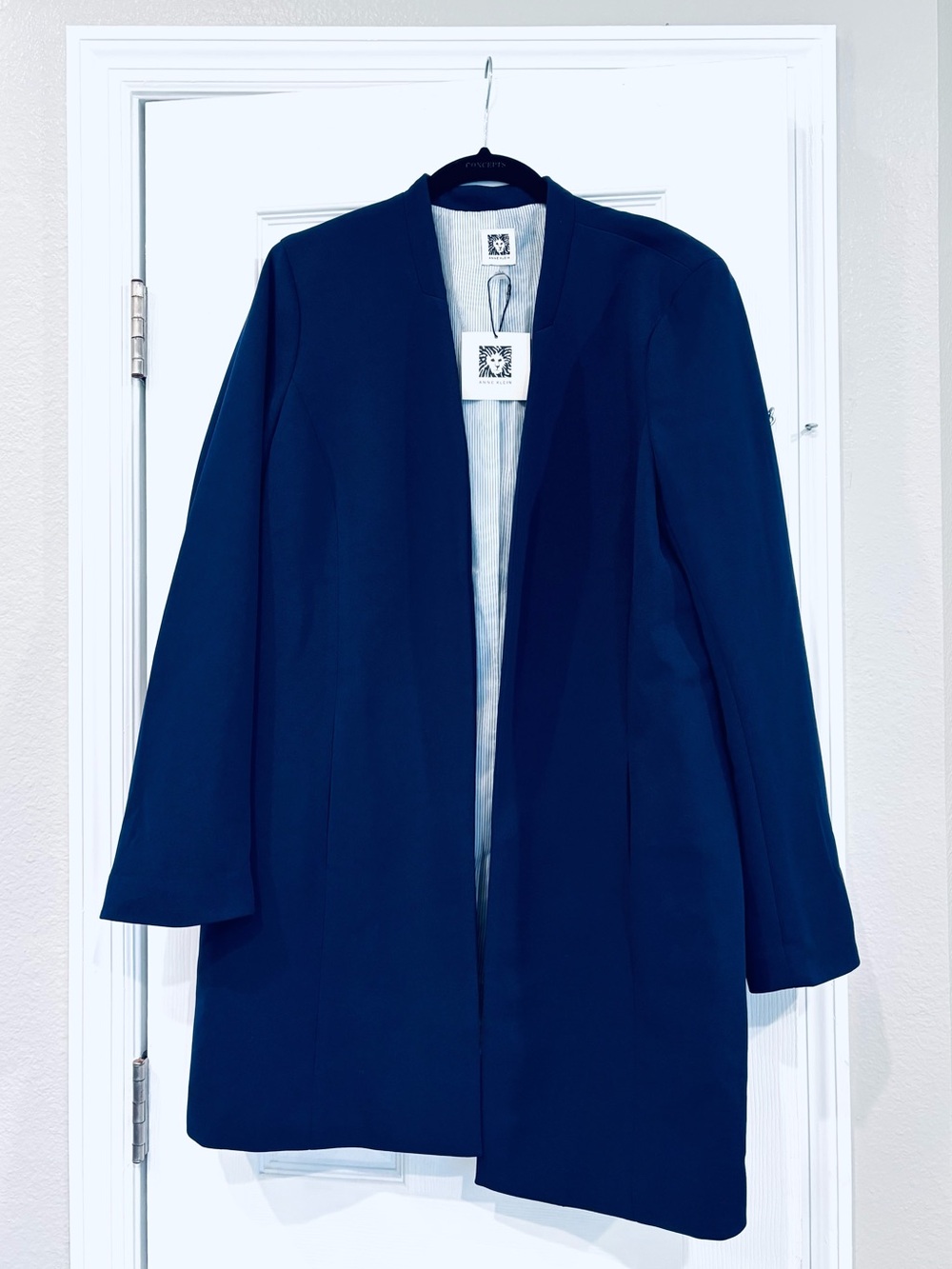 ❗️Anne Klein Navy Longline Blazer Coat NWT $169! - Picture 2 of 10